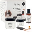 Eye Envy Hund Tear Stain Remover Starter Kit med ProPowder Brush 124; Stain Solution, Applikator Pads, Stain Powder og Lille Applikator Brush 124; Lasts 30- 45 dage