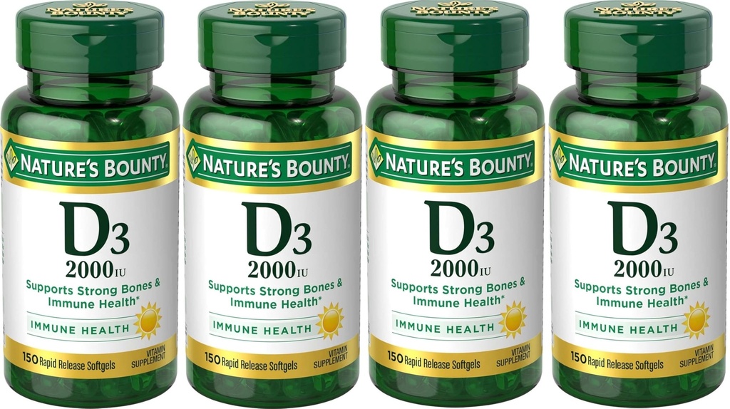Nature 's Bounty Vitamin D3 2000 IE Softgels 150 ea (pakke med 4)
