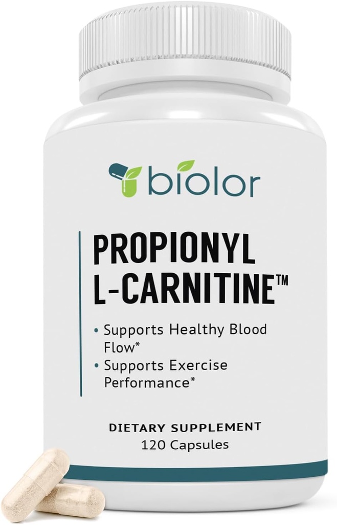 Biovy High Absorption Propionyl- L- Carnitin (PLCAR) Ingen kunstige fyldstoffer - effektiv Propionyl L Carnitin HCL supplement til støtte blodcirkulation - 120 kapsler
