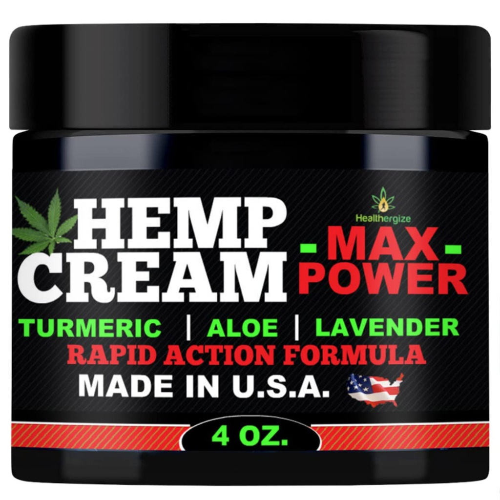 Hemp Cream-Natural Premium Quality Hemp Oil-Instant Results-Premium Turemric-Made In USA-Lavender, Aloe, Dry Skin-4 Ounce