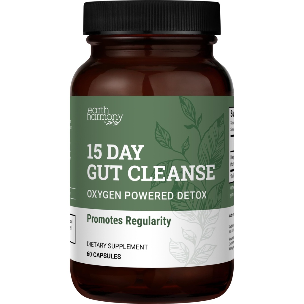 15 dag Gut rense Detox For kvinder og mænd - Vegansk, non-GMO ingredienser til Waist Tab og Forstoppelse Relief med en 15 dages rense Gut støtte uden kramper, Som set på Tiktok (60 kapsler)