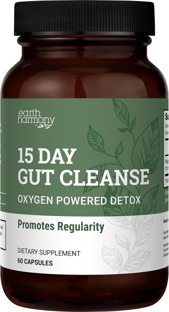15 dag Gut rense Detox For kvinder og mænd - Vegansk, non-GMO ingredienser til Waist Tab og Forstoppelse Relief med en 15 dages rense Gut støtte uden kramper, Som set på Tiktok (60 kapsler)
