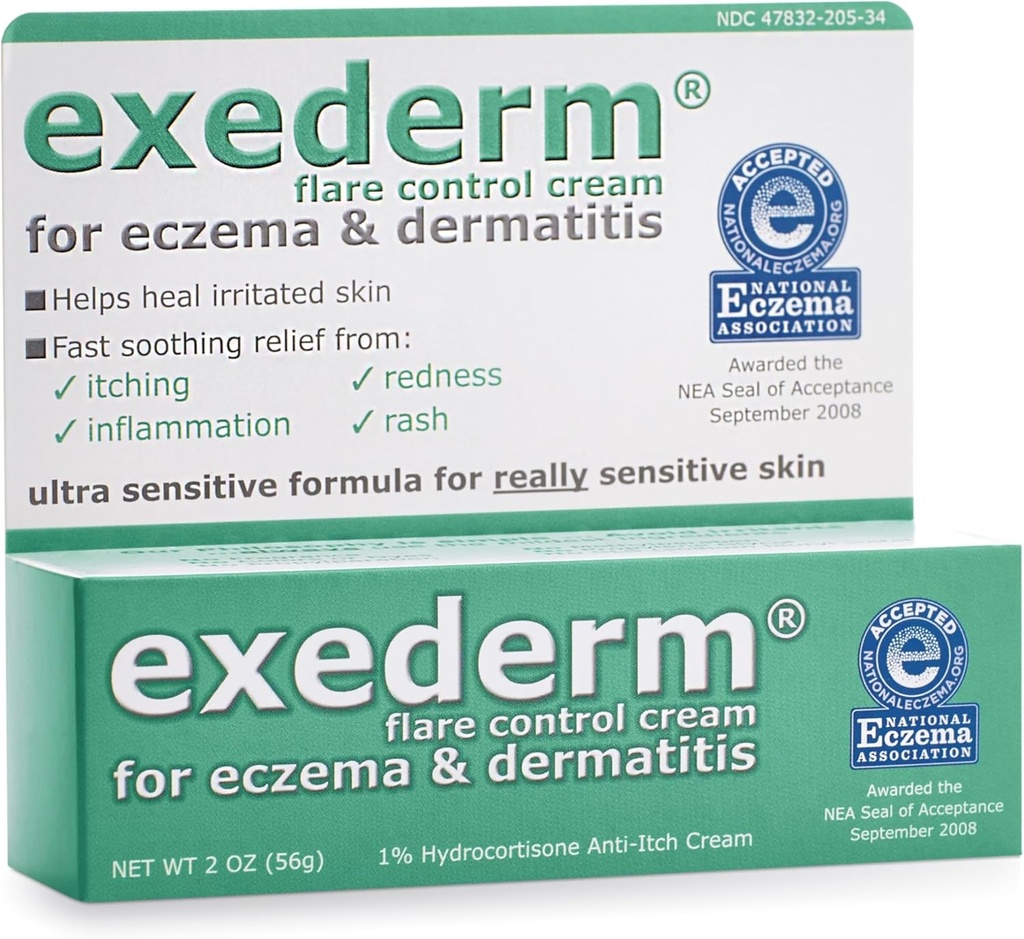 Exederm Flare Control Cream til Eksem & Dermatitis, 2oz