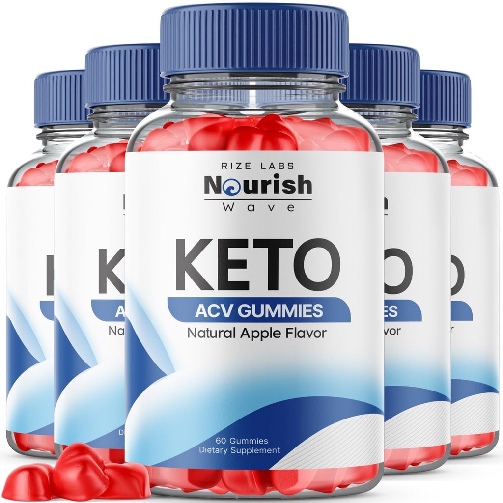 rize laboratorier - Nourish Wave Keto ACV Gummies understøtter avancerede vægttab, for forbedret fordøjelse, Stamina og Endurance (300 Gummies)
