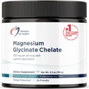 Design for sundhed Magnesium Glycinate Powder - 300mg pulveriseret Chelated Magnesium Bisglycinate Supplement - Non-GMO Great- Tasting Drink Mix Add- in, Orange Flavor (30 Servere / 150g)