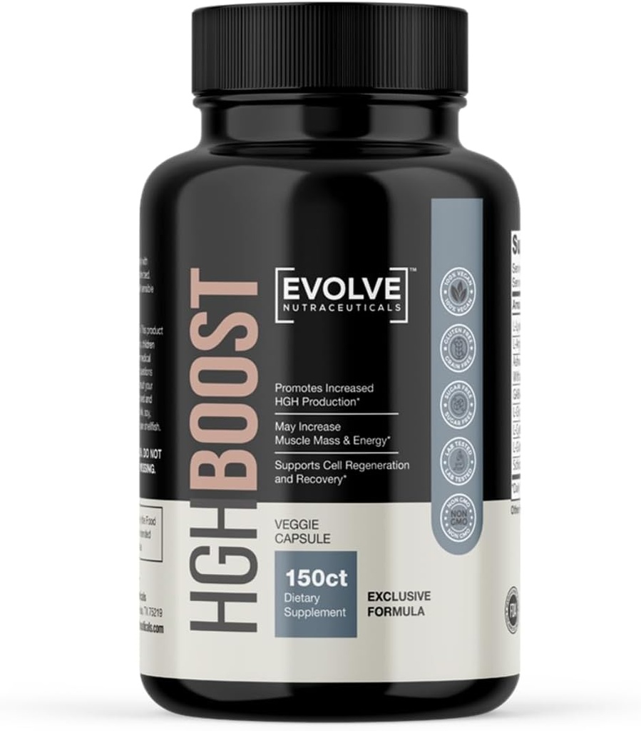 HGH Booster 2X Styrke (150 Greve) Anti- Aging, Øge Stamina og energi, Forynge hud og hår, L- Lysin HCL, L- Arginin HCL