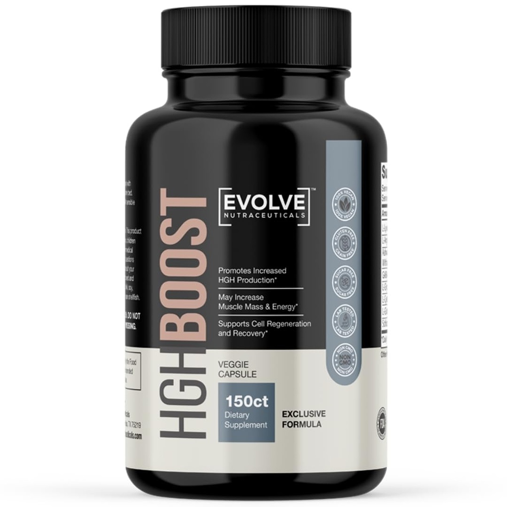 HGH Booster 2X Styrke (150 Greve) Anti- Aging, Øge Stamina og energi, Forynge hud og hår, L- Lysin HCL, L- Arginin HCL