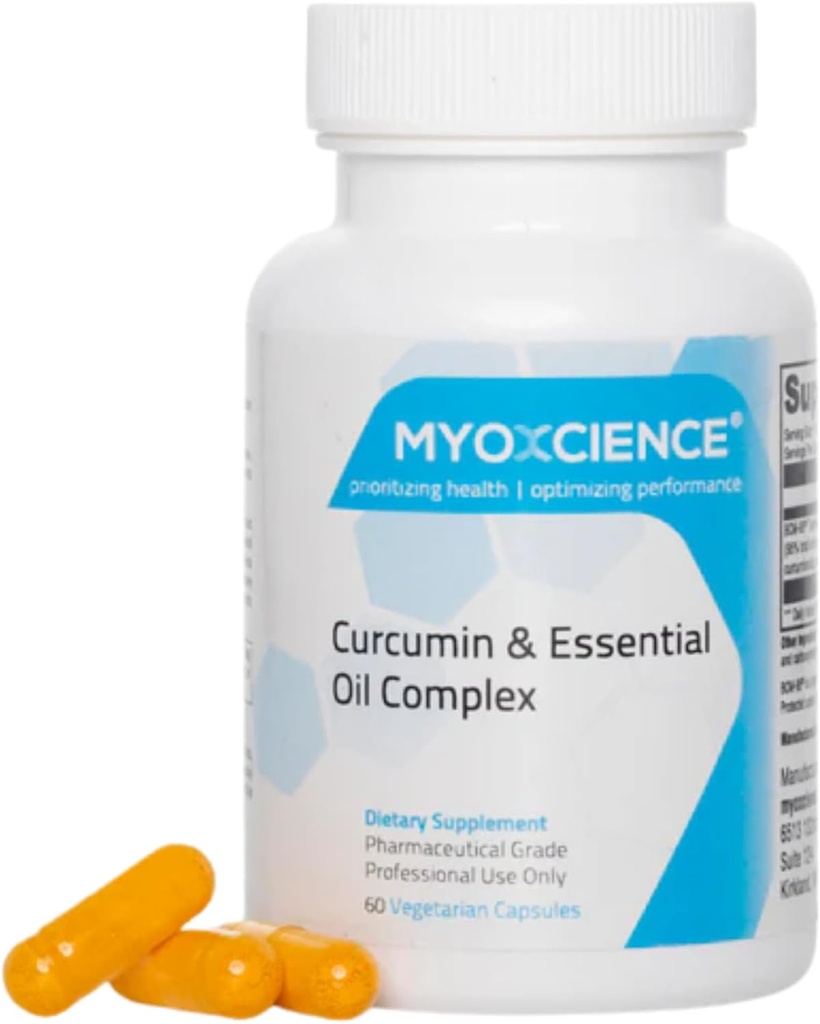 MYOXCIENCE Curcumin & Essential Oil Complex | BCM-95 | 500 mg Curcumoind, Curcumin & Volatile Oil Complex (60 Vegetarian Capsules)