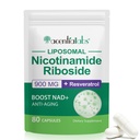 NAD Nicotinamid Riboside Resveratrol 900mg, NAD Supplement Support Cellular Health, Anti- Aging, Energy, Focus - 80 kapsler