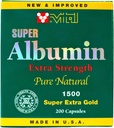 Ny & forbedret Super Albumin Guld Extra Strenth 1500 mg 200 kapsler