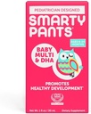 SmartyPants Baby Multi & DHA supplement: Flydende Multivitamin med D3-vitamin, C, B6-vitamin, biotin, cholin & Lutein, for spædbørn 6-24 måneder, Gluten Free, Natural Fruit Flavor, 30 Servering (Pakke Maj Vary)