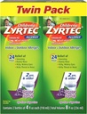 Zyrtec 24 Hr Børneallergi Syrup med Cetirizin, Sukkerfri Grape, Twin Pack med 4 fl. oz