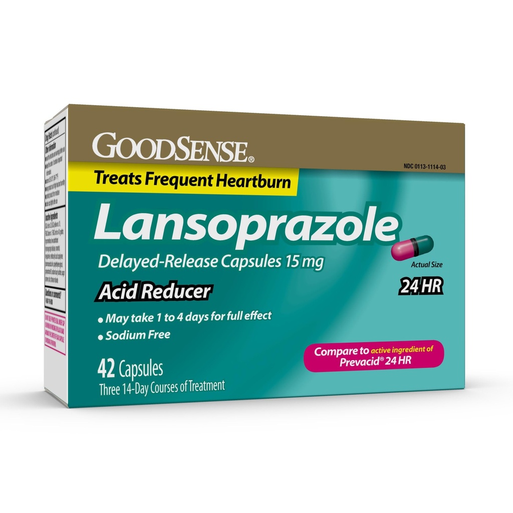 God sense syre Reducer Lansoprazol Forsinkede frigivelseskapsler, 15 mg, 42 Tælling