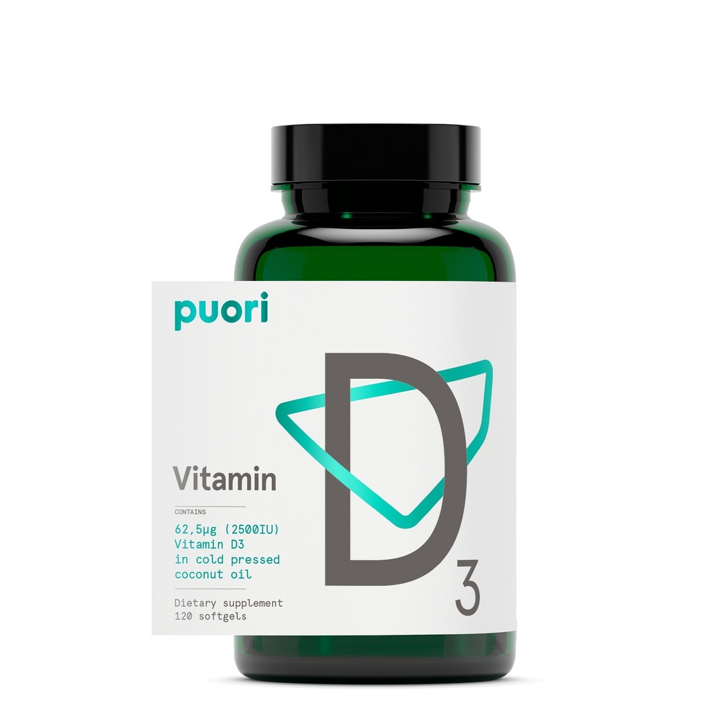 D3- vitamintilskud med organisk kokosolie til Optimal Absorption 124; sund muskelfunktion, knoglerelateret immunstøtte, ikke GMO 'er