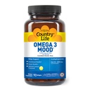 Country Life Omega 3 Mood - 2000mg Fish Oil med EPA & DHA - Brain, Heart & Mood Support - Lemon Flavored, Ingen Fishy Eftersmag - Certified Gluten Free, Non- GMO - 90 Softgels