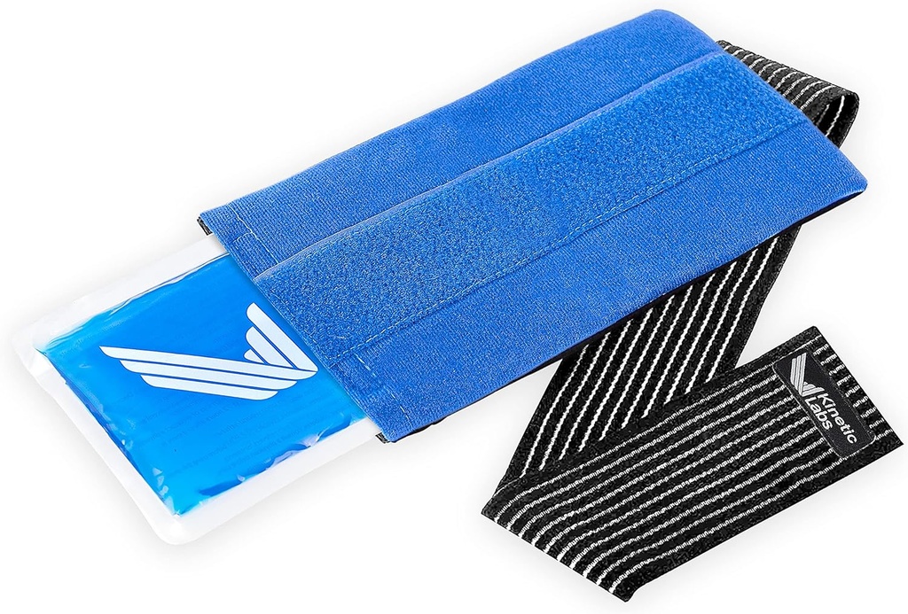 Genanvendelig Ice Pack til skader med Wrap af Kinetic Labs - Hot and Cold Pack til skader med rem - Ice Wrap til Hip Back Shoulder Neck Head Knee Kirurgi (Stor)