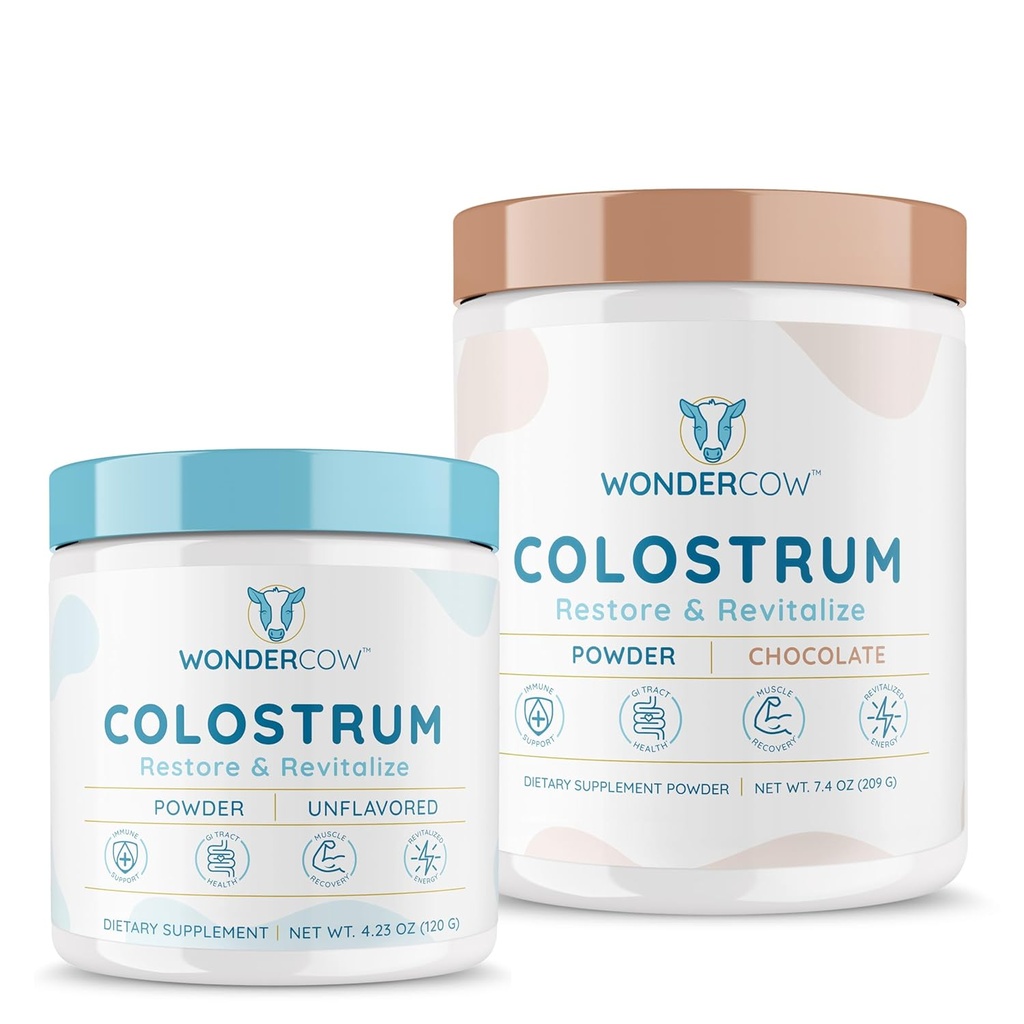 WONDERCOW Uden smag + Chokolade Colostrum Bundle