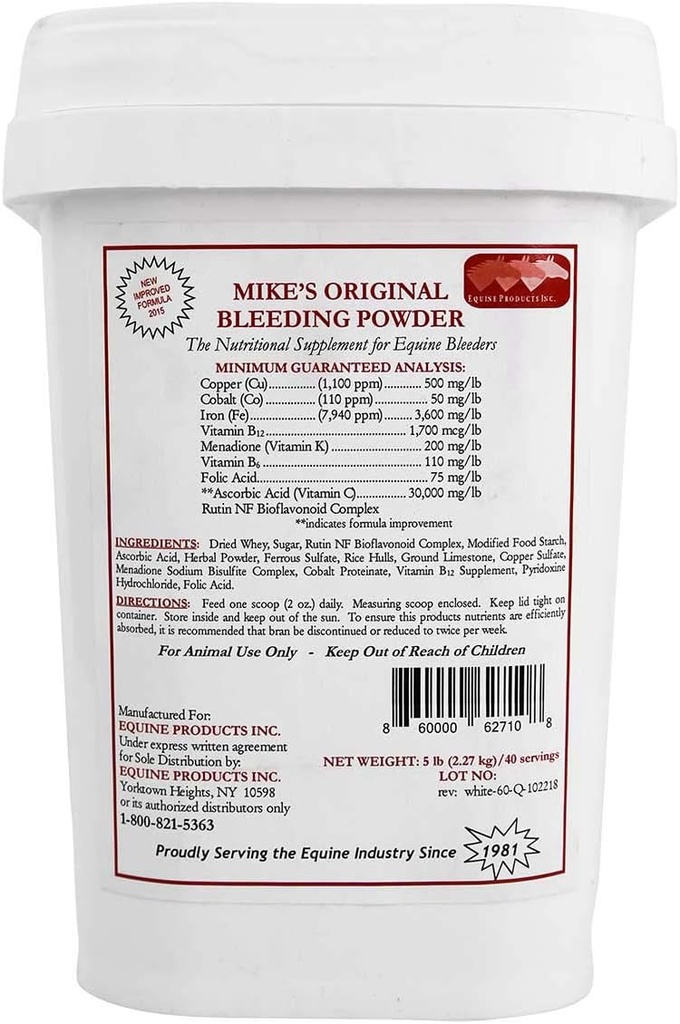 Equine Products Inc., Mikes Original Blødning Powder 5 Pounds