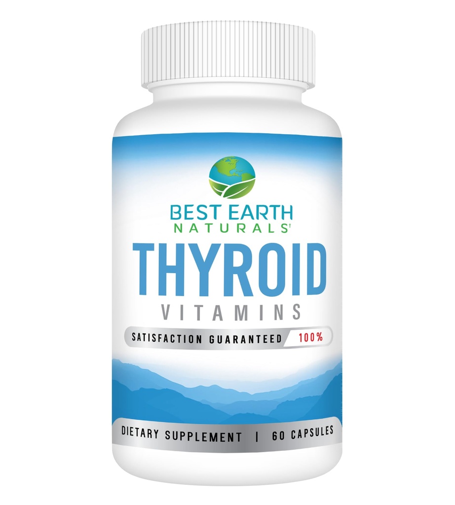 Bedste Jord Naturals Thyroid Support til kvinder og mænd - 60 kapsler