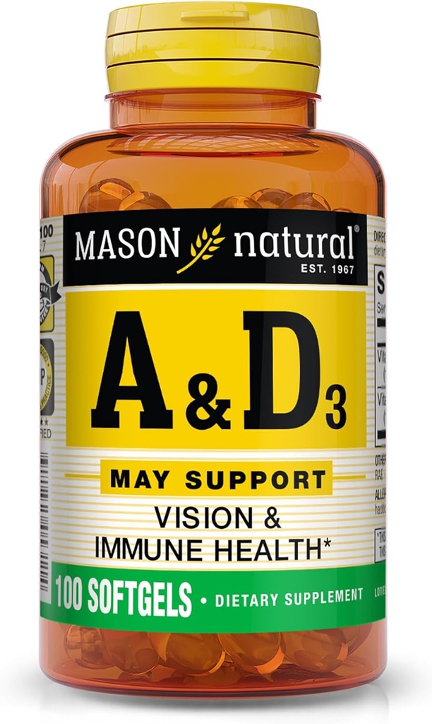 Mason Natural A- 5000 IE med D- 400 IE bløddele, Fish Leverolie - 100 Ea