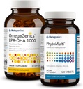 Metagenics Essential Wellness Duo: OmegaGenics EPA- DHA 10000 & PhytoMulti uden jern - Daglig Multivitamin for total sundhed & aldring - 60 tabletter
