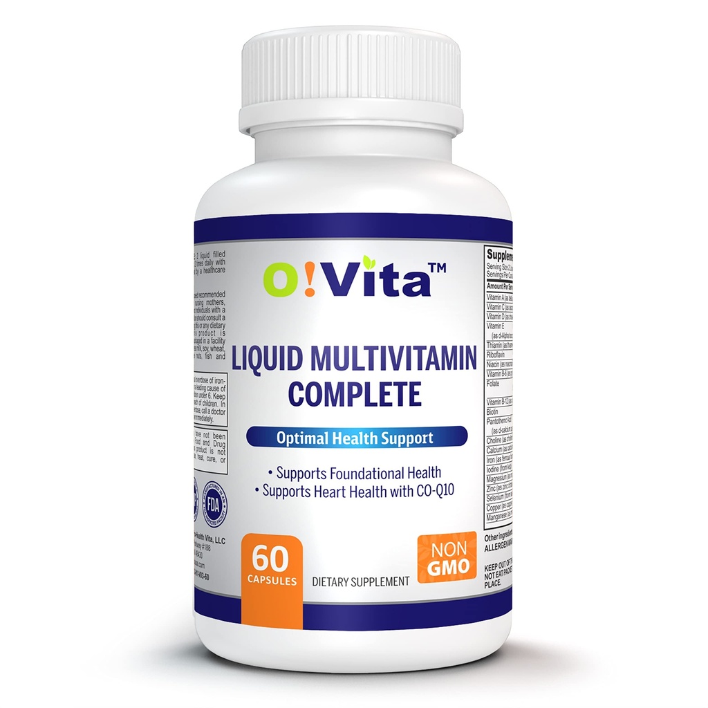 Flydende Multivitamin Complete, med en fuld spektrum af vitaminer og mineraler, Plus 42 Frugter og vegetabilske Proprietary Blend, Easy Absorption (60 Vegan flydende fyldt kapsler)