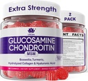 Glucosamin Chondroitin Gummies, Sugar Free Glucosamin Chondroitin MSM Supplement, Ekstra styrke med Boswellia gurkemeje, Hydrolyzed Collagen & Hyaluronic Acid, Knoglesundhed for mænd og kvinder, 120 Cts