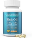 Fish- Oil Omega3- Fedtsyre- Supplement Small- Softgels - 180Count 1440mg for Sund Heart Brain Eyes Support High EPA DHA Let at synke