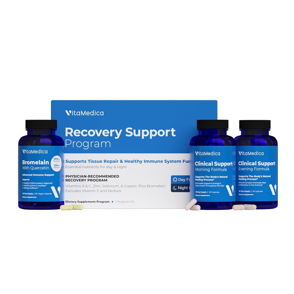 Klinical- Grade Post Kirurgi Inddrivelse Support Program, Omfattende, Fysik- Designet Formulering til støtte heling med vitaminer, mineraler, antioxidanter, bromelain og Quercetin