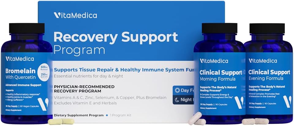 Klinical- Grade Post Kirurgi Inddrivelse Support Program, Omfattende, Fysik- Designet Formulering til støtte heling med vitaminer, mineraler, antioxidanter, bromelain og Quercetin