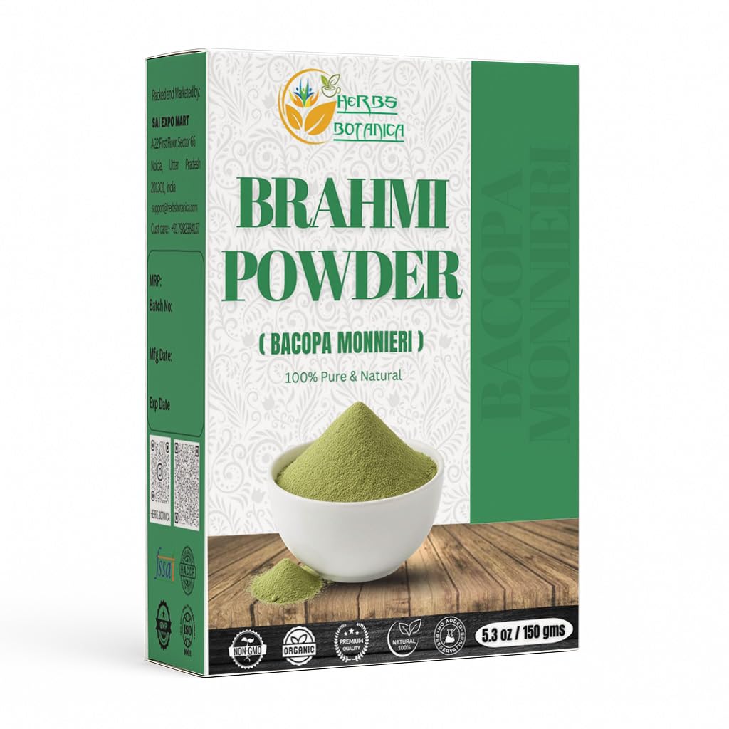 Urter Botanica Brahmi Powder Bacopa Powder Centella Asiatica Ayurvedic Herb, Natural Hair Care, Promoes Hair Growth against 124; 5,5 oz (150 GMS)