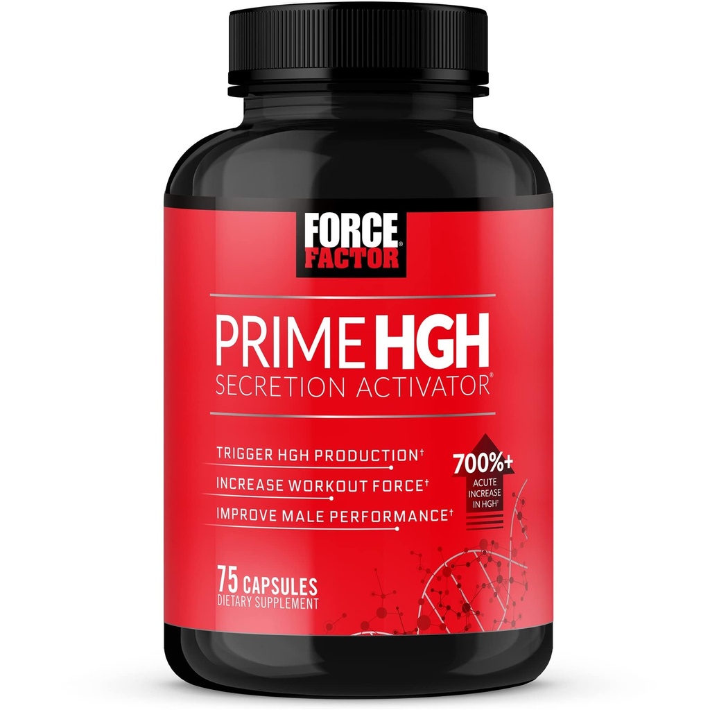 Kraftfaktor Prime HGH Secretion Activator, HGH supplement til mænd med klinisk undersøgt alphastørrelse til at hjælpe Trigger HGH produktion, øge træningskraft, og forbedre ydeevne, 75 kapsler