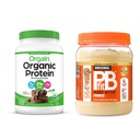 Orgain Organic Vegan Protein Powder, Chocolate Fudge 2 lbs + PBfit Original 30 oz