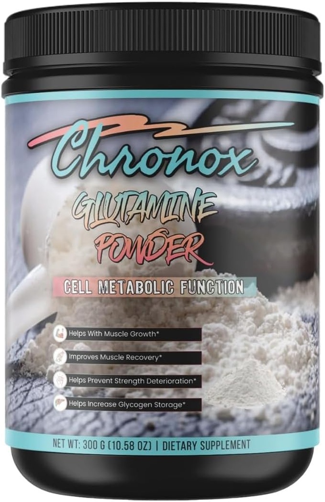 Chronox Organic Glutamin Powder - øger Cell Metabolisme og fysisk ydeevne - Glutamin supplement til muskel reparation og inddrivelse - Glutamin Powder Organic Forbedrer Fitness Niveauer