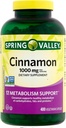 Spring Valley kanel Supplement 1000mg, 400 vegetariske kapsler, Indeholder Cassia, Ikke Ceylon. Urtetilskud til general Wellness. Luall Formand
