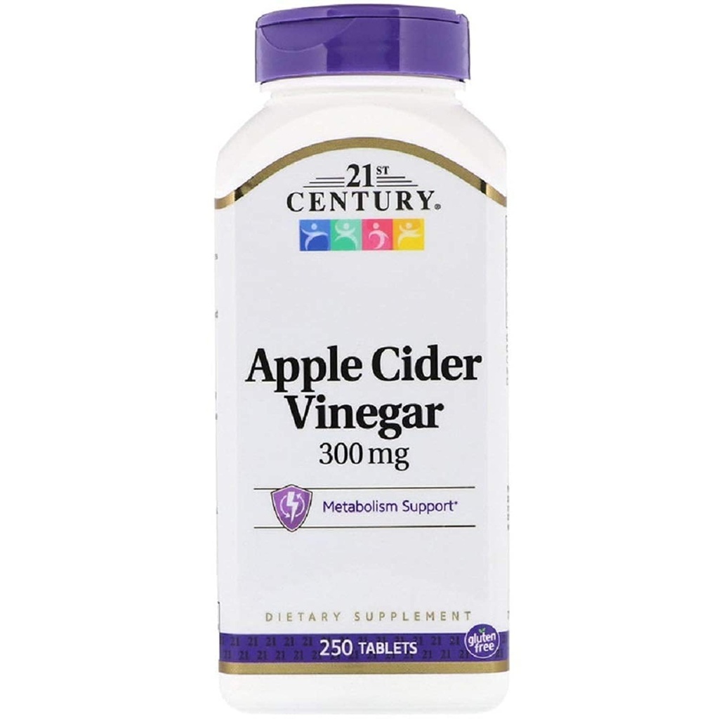 21. Century Apple Cider Eddike, 300 mg, 250 tabletter