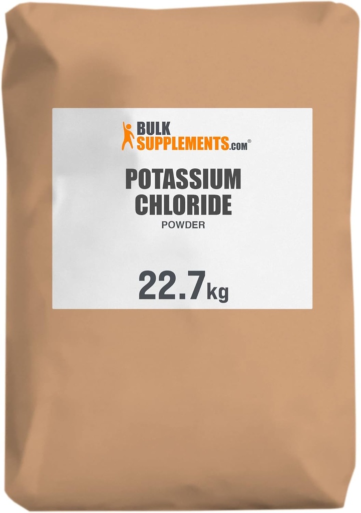 BulkSupplements.com Kalium Chloride Powder - Kalium Chloride Salt Substitute - Gluten Free, 200mg per Serving, 22.7g (50 lbs) (Pack of 1)
