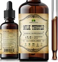 Mælk Thistle Lever Detox - All- Natural Silymarin Extract for lever rense, immunforsvar & hudsundhed - Urte Milk Thistle Supplement - 4 fl oz
