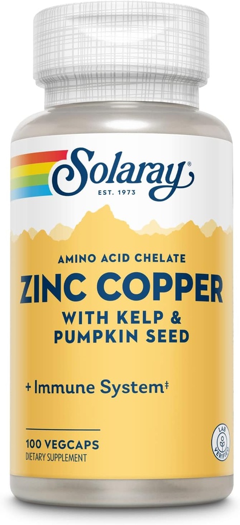 Zinc with Copper Solaray 100 VegCaps