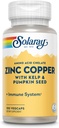 Zink med kobber Solaray 100 VegCaps