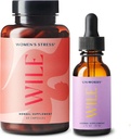 Wil kvinders stress Relief Supplement & Un- Worry Drops, 2- Pack, Mood Support til kvinder, (1) Flaske Urtetilskud 60 Kapsler & (1) Stress Relief Tinktur, 1fl oz