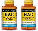 MASON NATURAL NAC N- Acetyl L- Cysteine 500 mg - Understøtter cellulær sundhed, immunsystem booster, for General Wellness, 60 kapsler (pakke med 2)