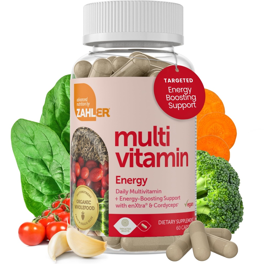 Zahler - Daglig Multivitamin til kvinder og mænd med energivitaminer, mineraler og jern (60 Greve) Kosher Mænd & Kvinder Multivitaminer til sund energi - Multi Vitamin til voksne - Made in USA Supplements