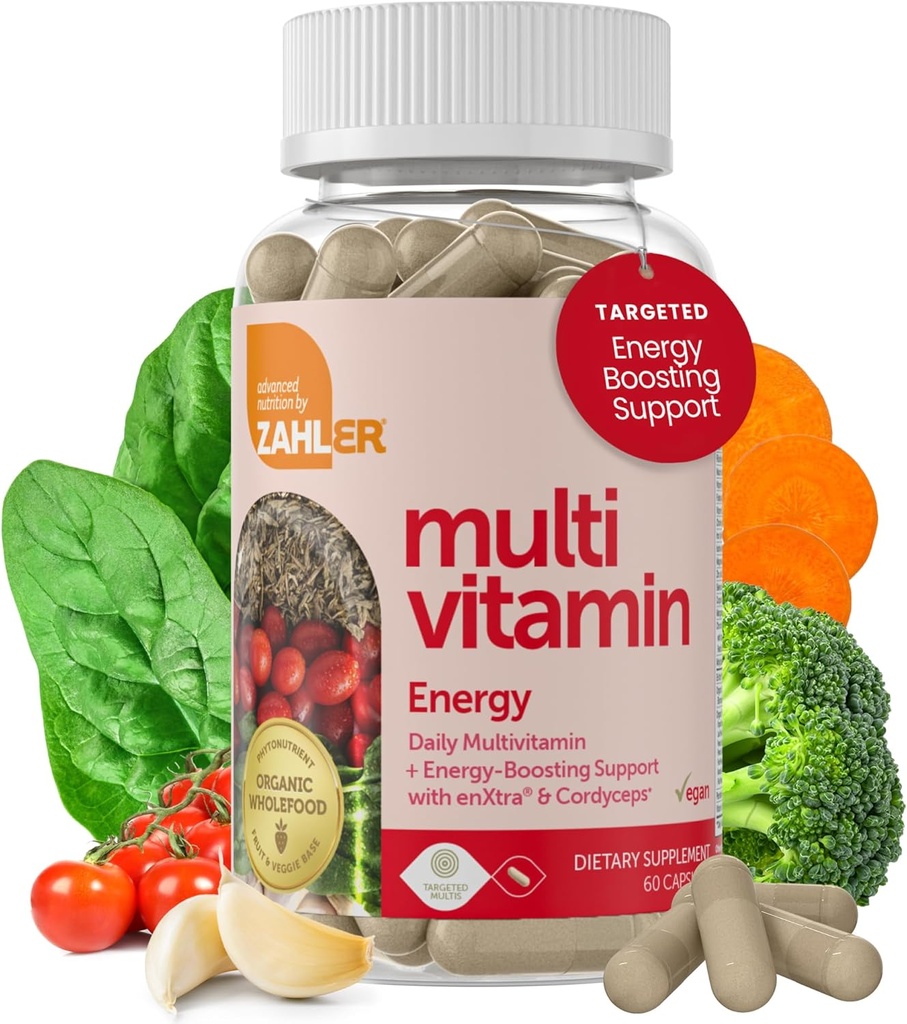 Zahler - Daglig Multivitamin til kvinder og mænd med energivitaminer, mineraler og jern (60 Greve) Kosher Mænd & Kvinder Multivitaminer til sund energi - Multi Vitamin til voksne - Made in USA Supplements