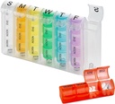 Ugentlig Pill Organizer - Pill Planlægger for piller og vitaminer Day Week, 4 Time- a- Day Medicin Reminder, AM PM Compartments Mandag til søndag for Rejser eller Purse