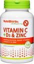 NutriBiotic - C-vitamin + vitamin D3 & Zink, 100 Kapsler; 124; Potent, Omfattende immunsupport124; Essential & Antioxidant Daily Supplemented 124; Gluten & GMO Free