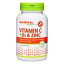 NutriBiotic - C-vitamin + vitamin D3 & Zink, 100 Kapsler; 124; Potent, Omfattende immunsupport124; Essential & Antioxidant Daily Supplemented 124; Gluten & GMO Free
