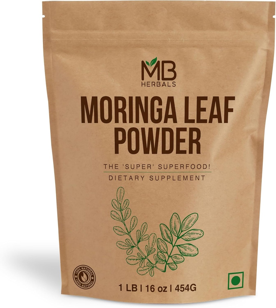 MB Herbals Moringa Leaf Pulver 1 LB / 16 oz (454 Gram)