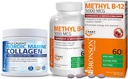 Bronson Marine Collagen Peptider Hydrolyseret protein pulver + methyl B12 5000 mcg vitamin B12 Methylcobalamin