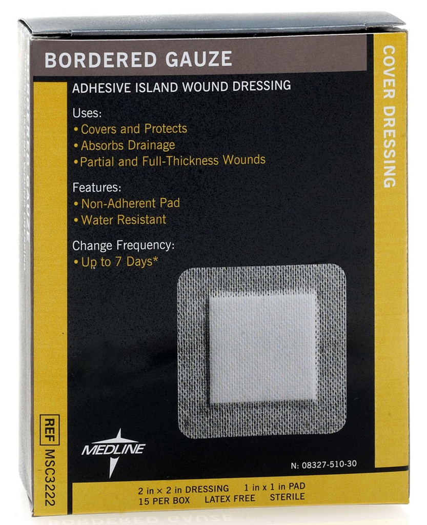 Medline Bundet Gauze, 2 "x 2" Klædning Island Skøge, Steril, 15 Greve